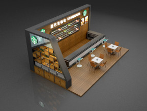 星巴克咖啡展台模型