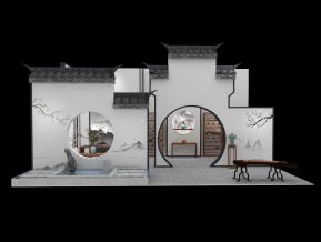 汇鸿金梅食品展览展示展台模型