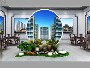 山水挑源展览模型