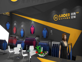 高尔夫户外服装展台模型