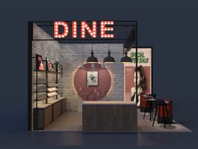 DINE工业风展台美博会设计