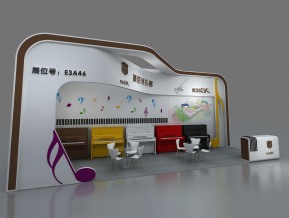 聚百洲乐器展台模型
