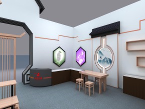 山水丝绸展览模型