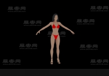 女人模型带骨骼