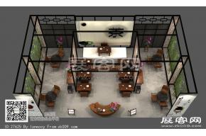 益武茶学院展台模型图片