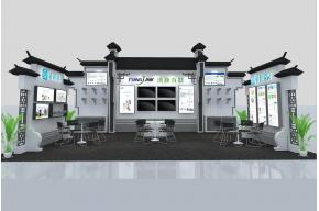清新互联徽派感觉展台模型图片