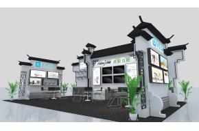 清新互联徽派感觉展台模型图片