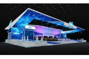 战旗TV直播游戏展览展台3d模型图片
