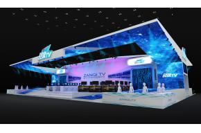 战旗TV直播游戏展览展台3d模型图片