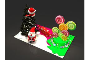 圣诞树棒棒糖美陈3D模型