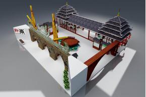 黔南展览台模型图片